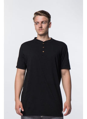 Camiseta Henley Masculina Preto Kartter